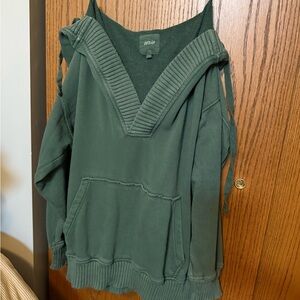 Aerie Green V Neck Hoodie